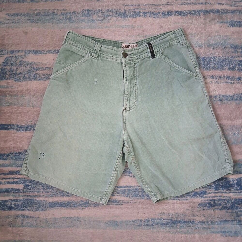 Vintage Y2K Rusty Mens Sz 34 Corduroy Cotton Baggy Shorts Skate Surf Skater